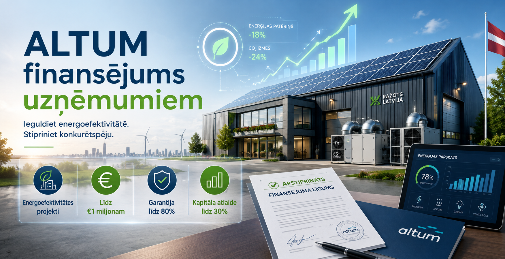 ALTUM finansējums uzņēmumiem no 24. augusta: līdz €1 miljonam un 30% kapitāla atlaide